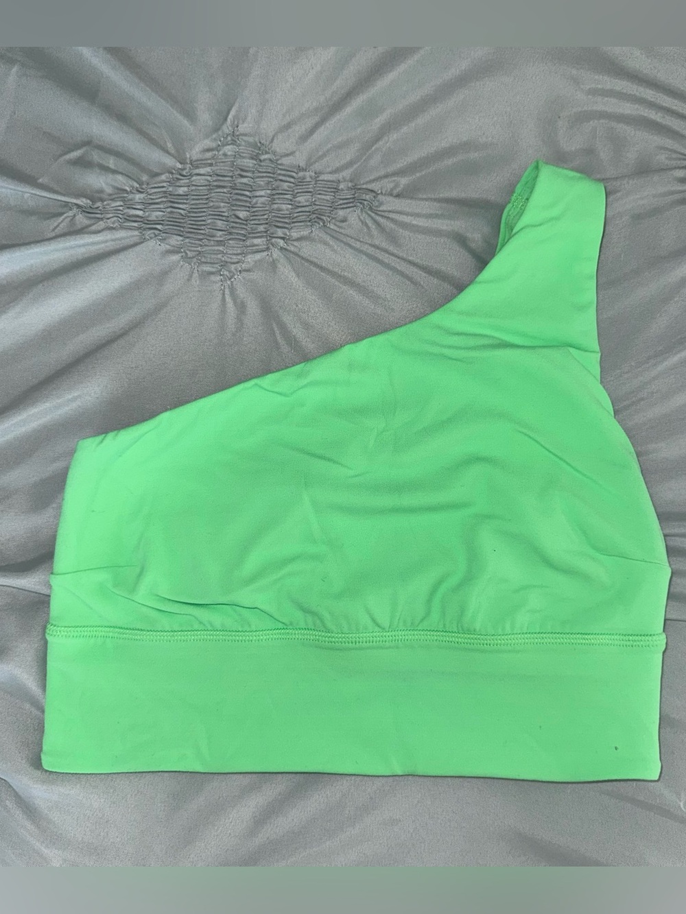 Lululemon One-Shoulder Neon Green Sports Bra